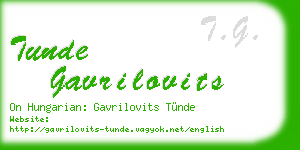 tunde gavrilovits business card